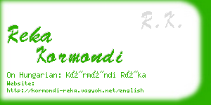 reka kormondi business card